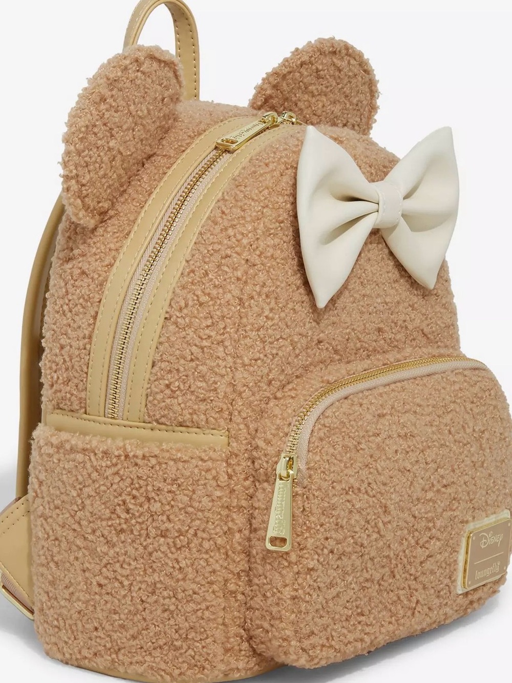Loungefly Tan and Cream Sherpa Bow Backpack Set - Picture 6 of 6